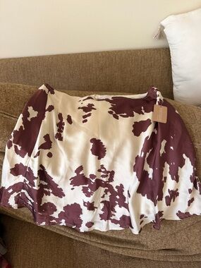 vestique Cream and Maroon Printed Circle Skirt